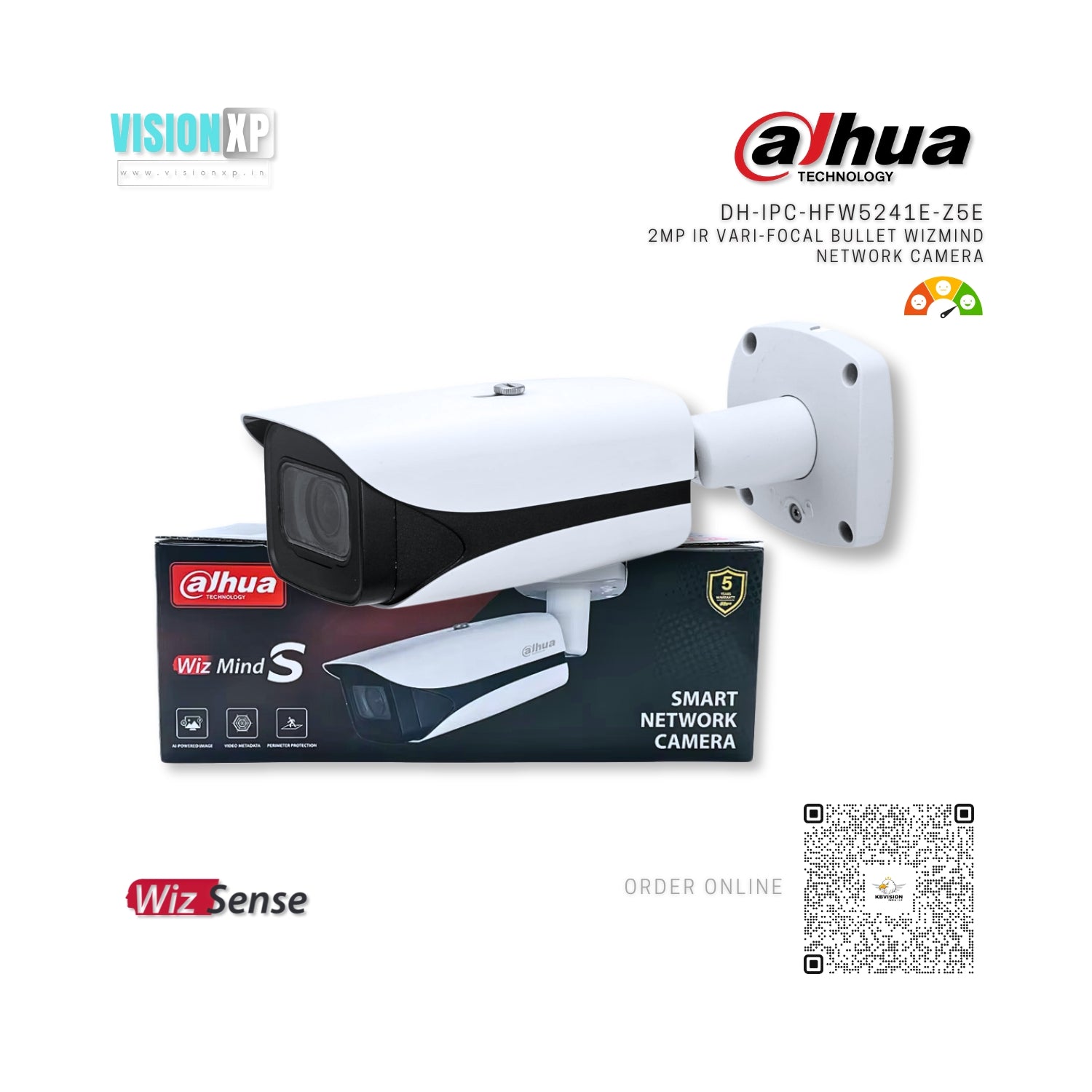 Dahua DH-IPC-HFW5241E-Z5E 2MP IR Vari-focal Bullet WizMind IP