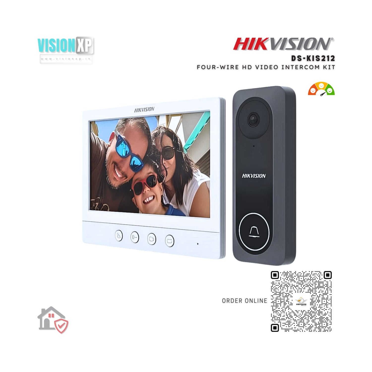 Hikvision DS-KIS212 Four-Wire HD Video Intercom Kit Supplier