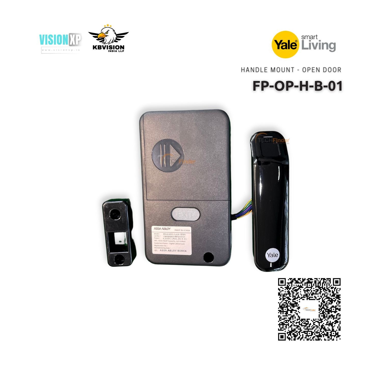 Yale FP-OP-H-B-01 Fingerprint Wardrobe Handle Lock for Openable Door