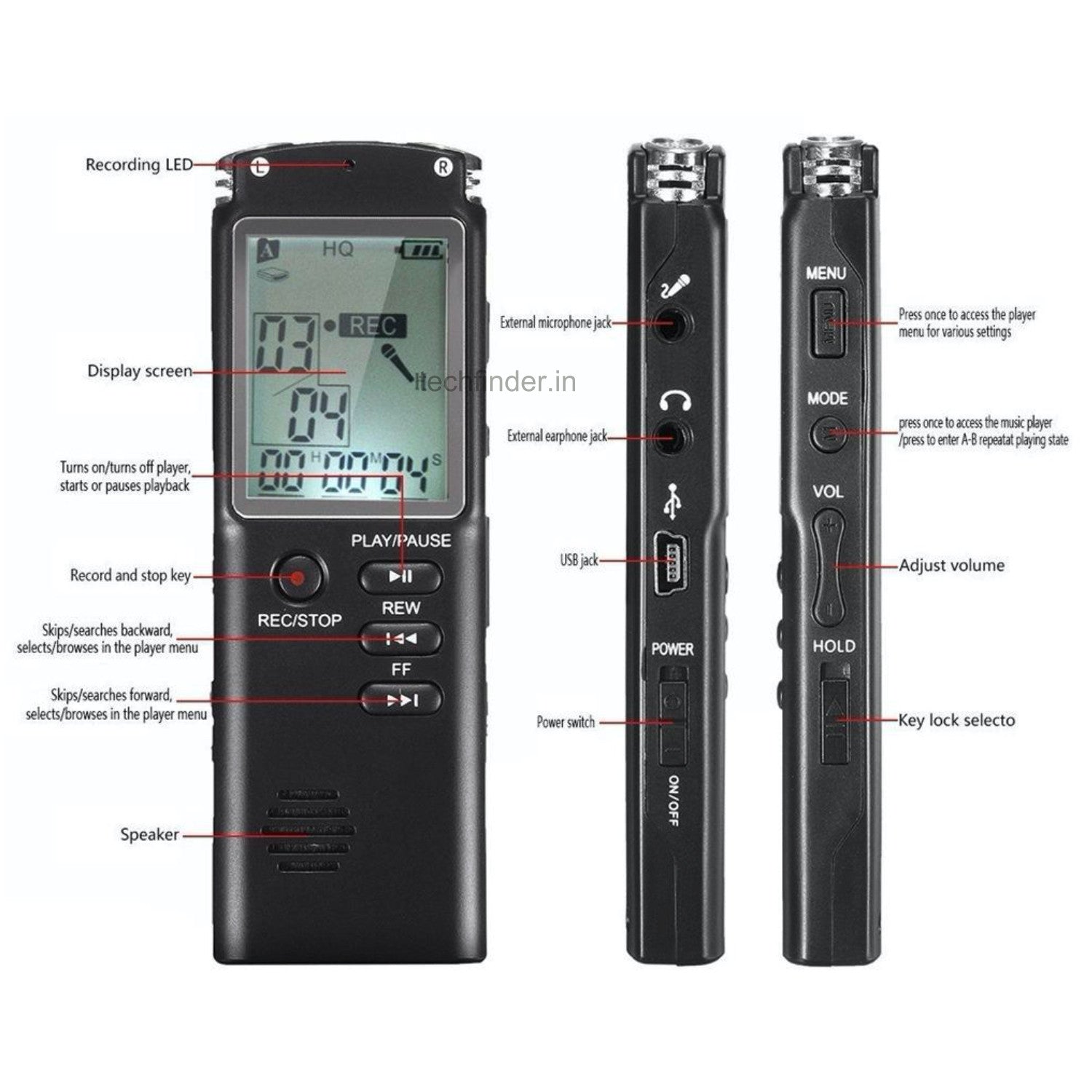 8GB Digital Audio Voice Recorder
