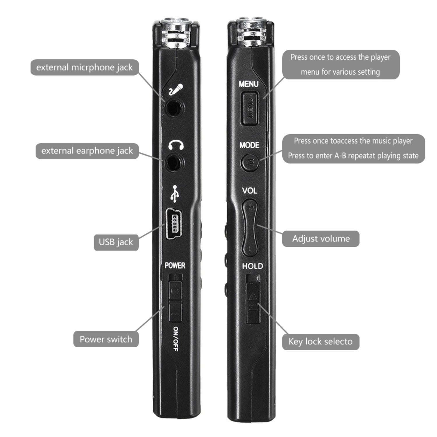 8GB Digital Audio Voice Recorder