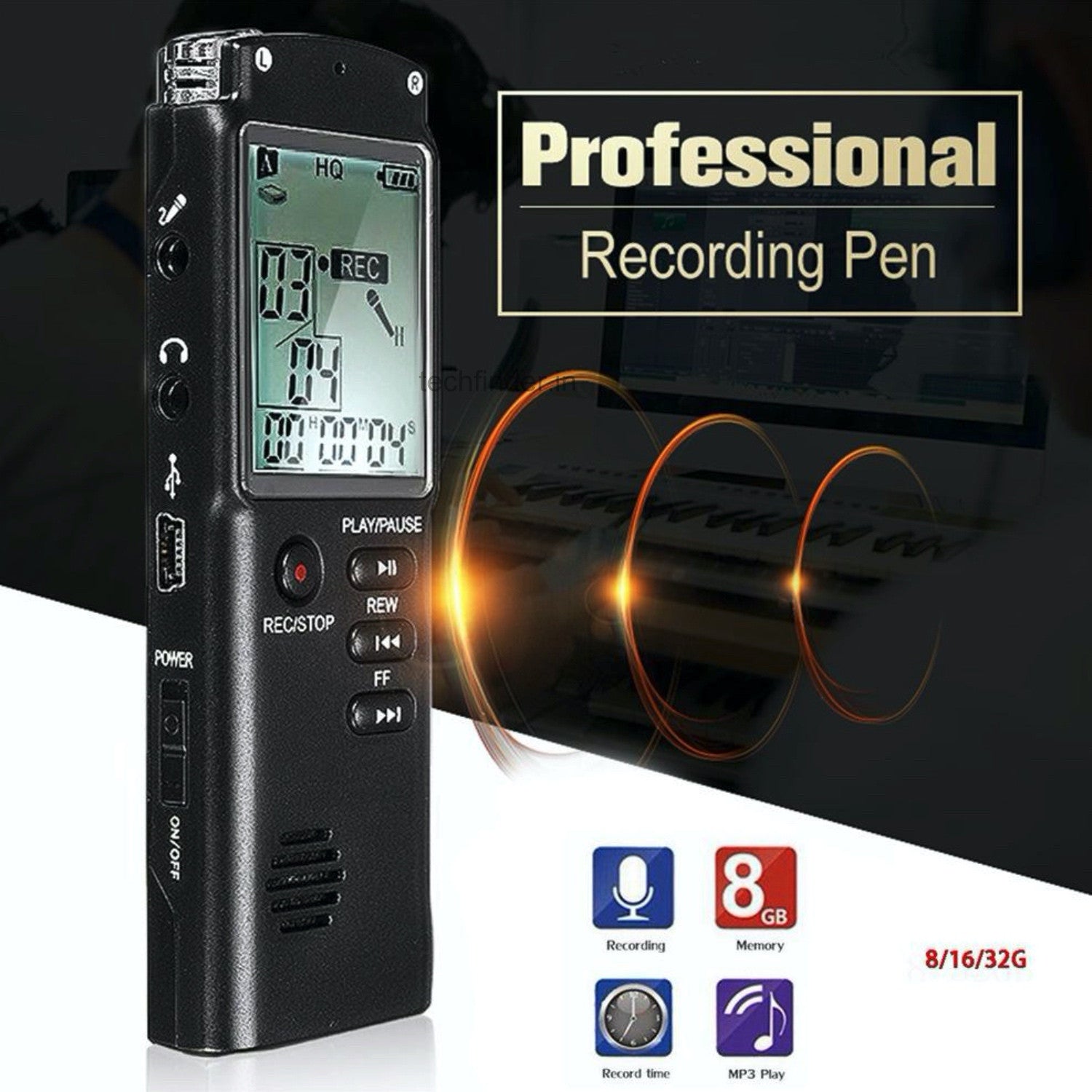 8GB Digital Audio Voice Recorder