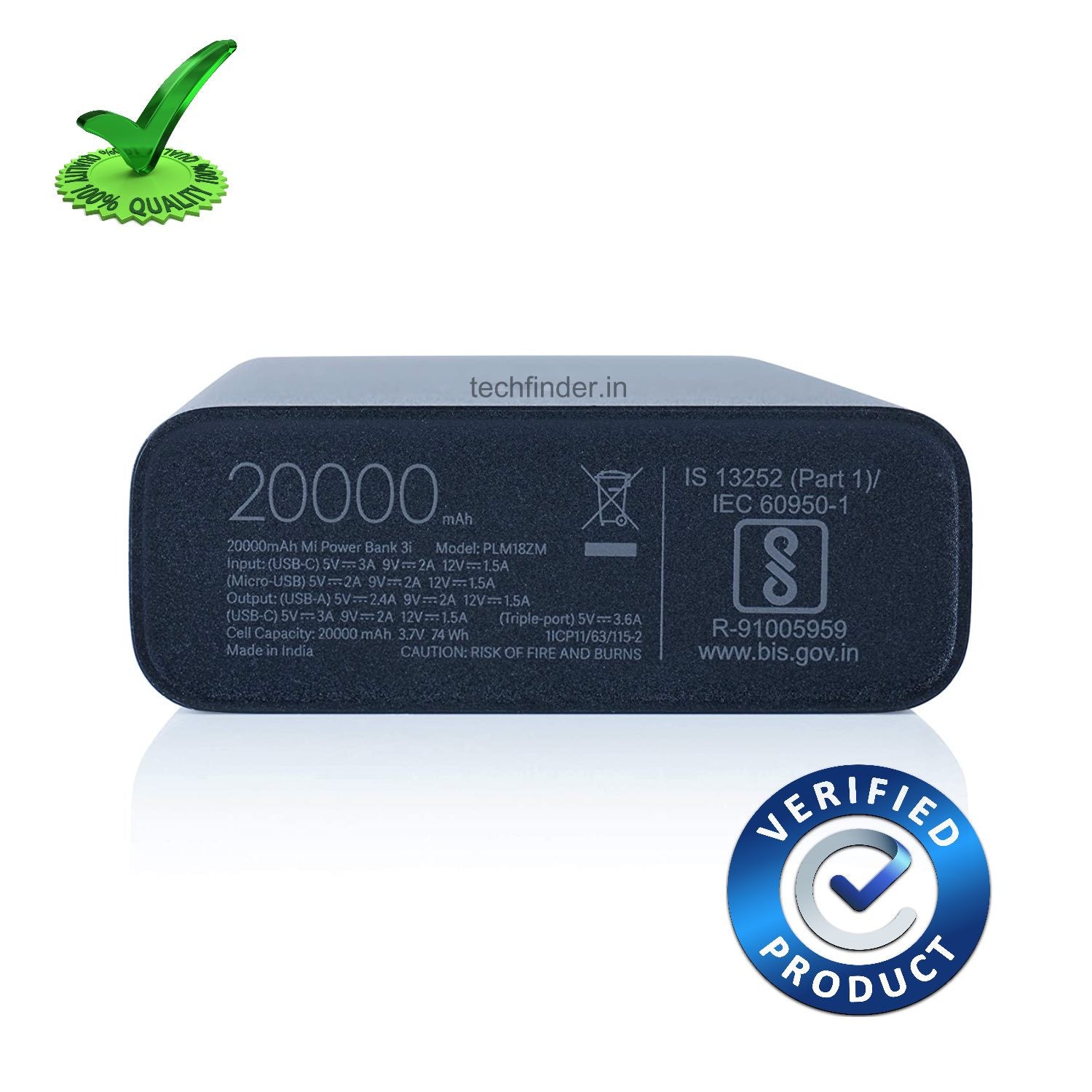 18W Fast Charging Mi Power Bank 3i 20000mAh 5vDC
