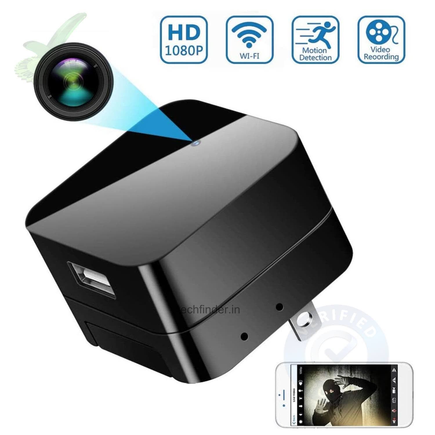 4k Wi-Fi Spy Hidden Camera with Recorder in Charging Adaptor