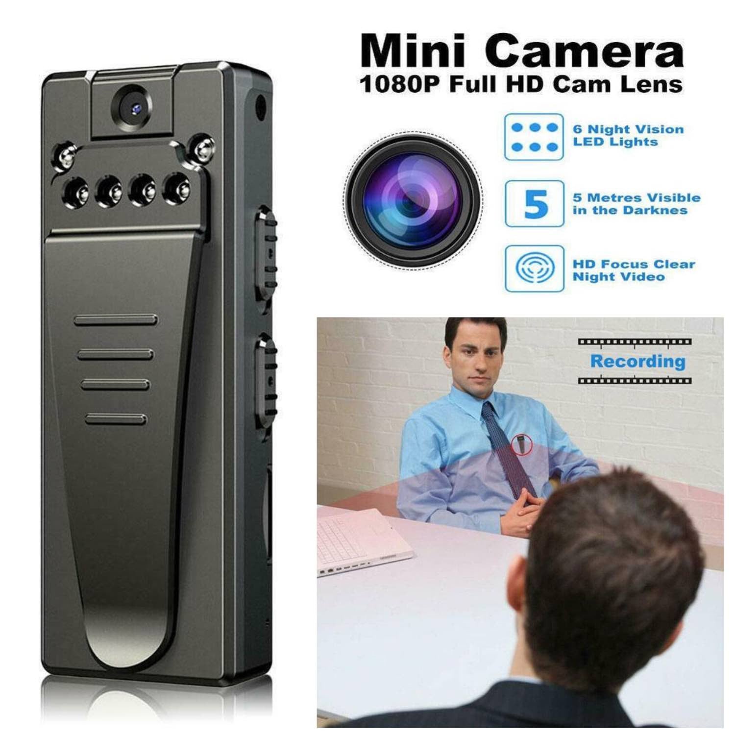 4K FHD High Resolution Wearable Mini Hidden Portable Spy Camera
