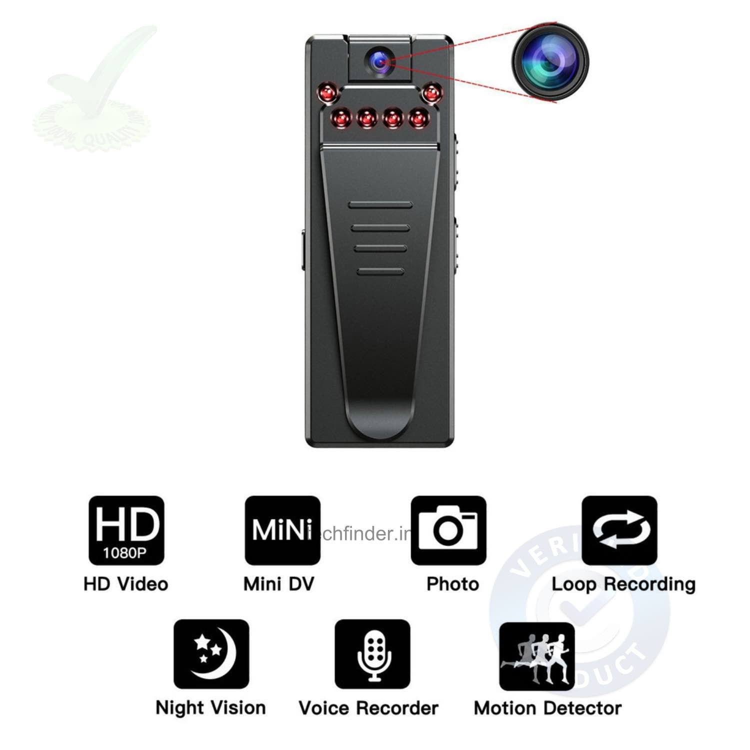 4K FHD High Resolution Wearable Mini Hidden Portable Spy Camera