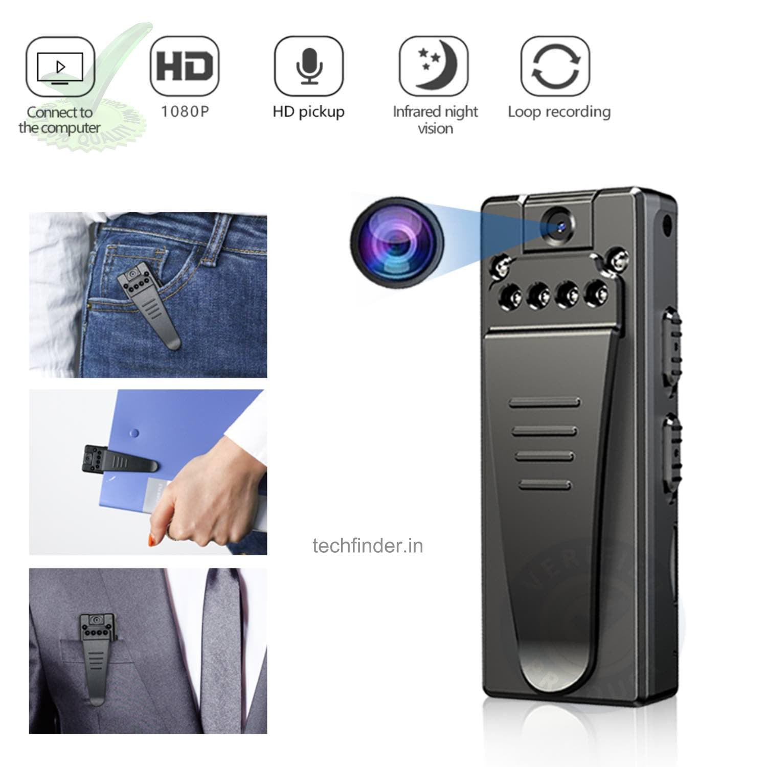 4K FHD High Resolution Wearable Mini Hidden Portable Spy Camera