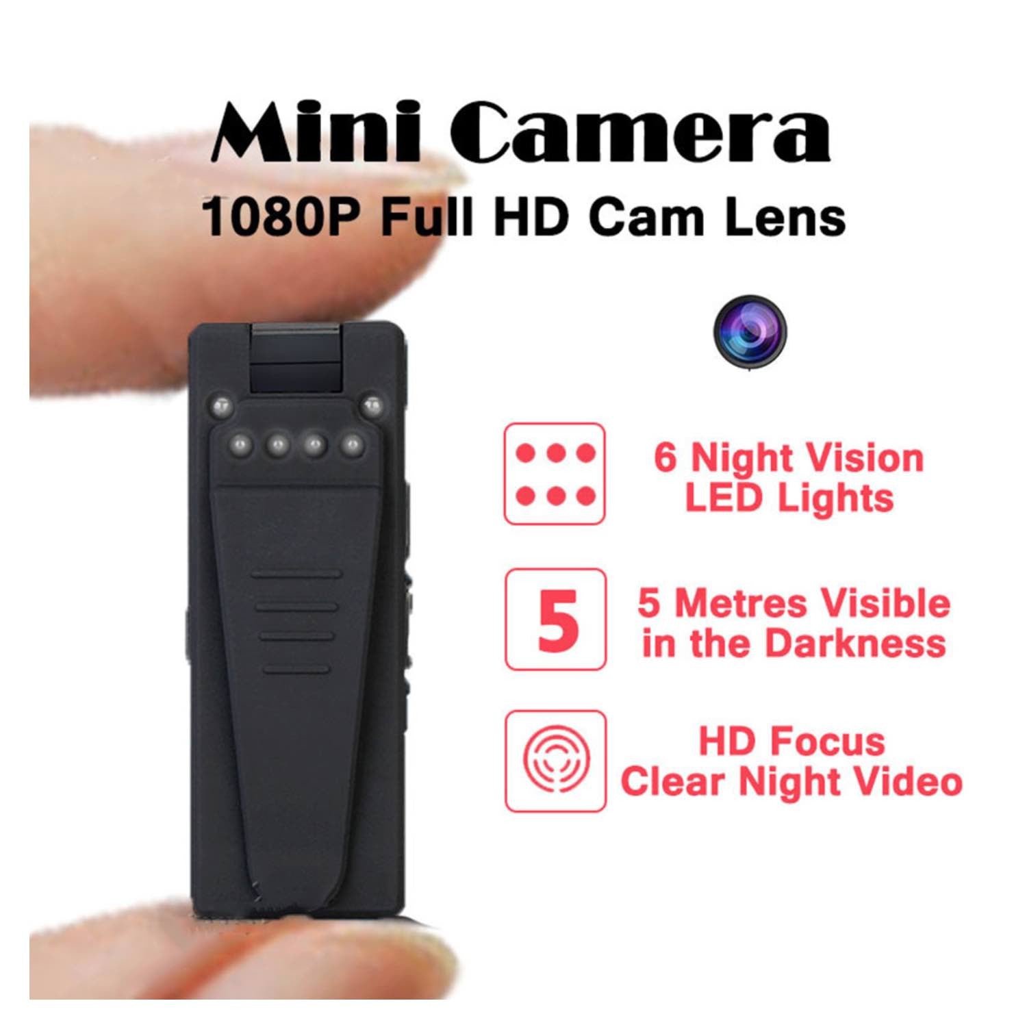 4K FHD High Resolution Wearable Mini Hidden Portable Spy Camera