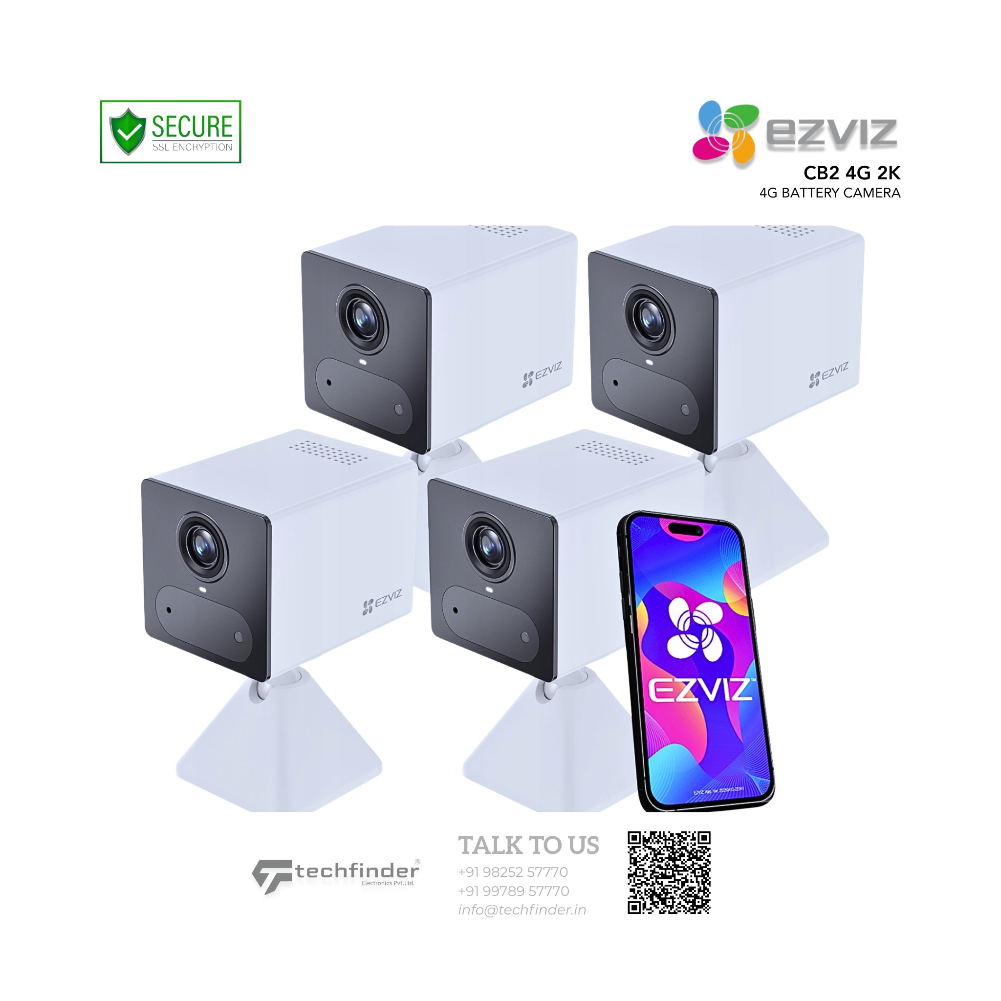 Ezviz CB2 4G 2K Two-Way Talk Palm Size MINI AI Smart Home 4G Battery Camera