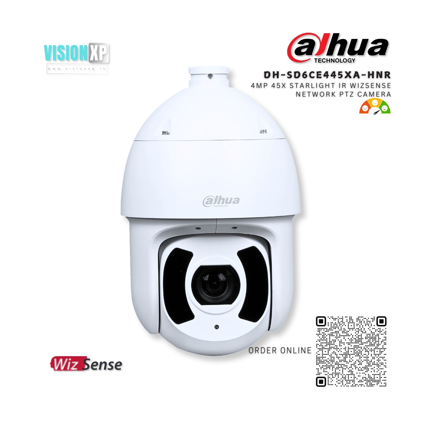 Dahua DH-SD6CE445XA-HNR 4MP 45x Starlight IR WizSense Network PTZ Camera