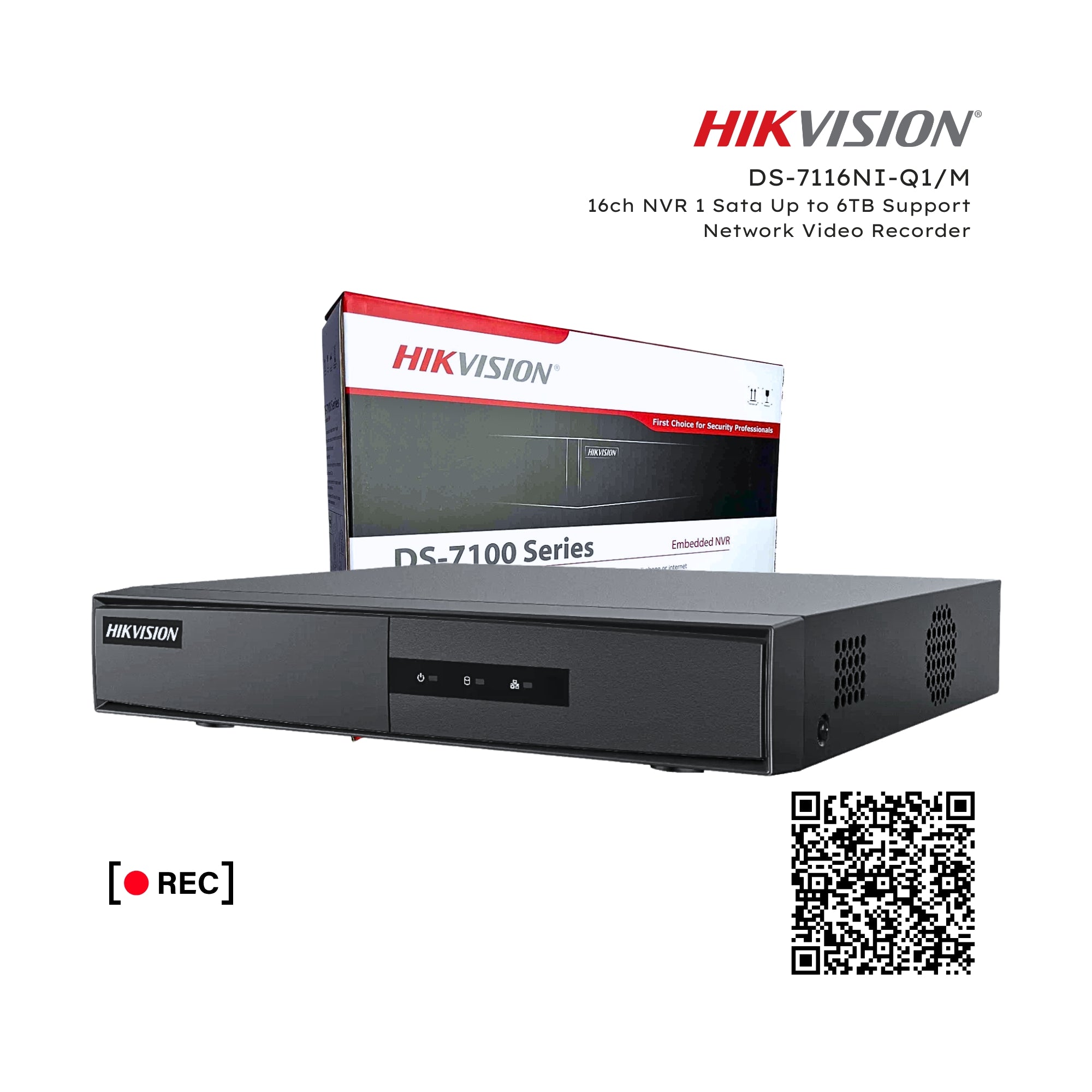 Hikvision DS-7116NI-Q1/M 16ch NVR 1 Sata Up to 6TB Support Network Video Recorder