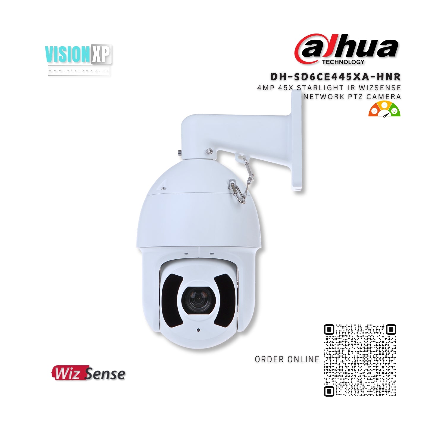 Dahua DH-SD6CE445XA-HNR 4MP 45x Starlight IR WizSense Network PTZ Camera