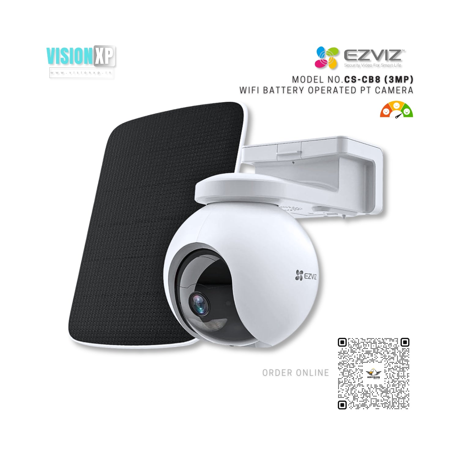 Ezviz CB8 2K 3MP Battery-Powered Pan & Tilt Wi-Fi Camera