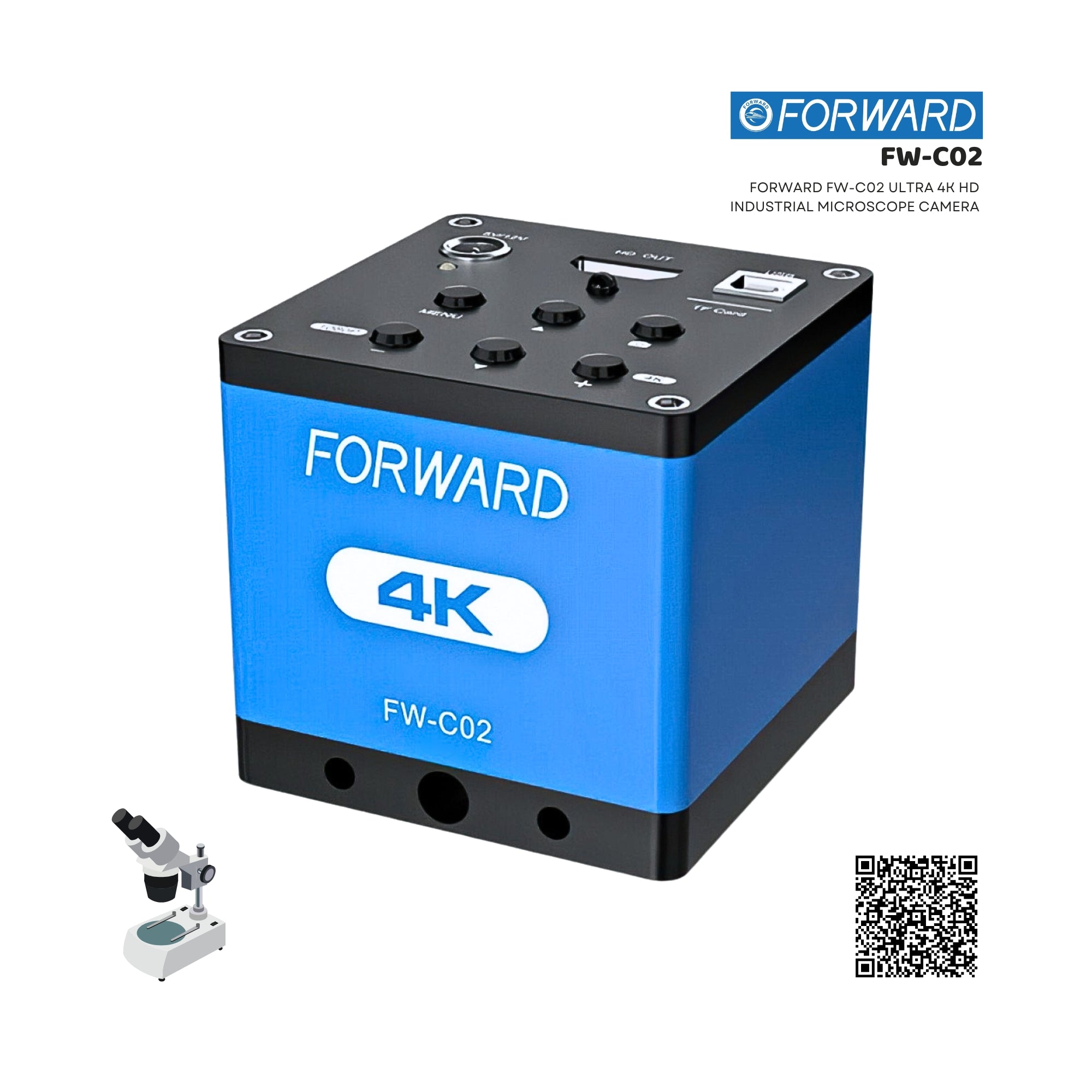 FORWARD FW-C02 ULTRA 4K HD INDUSTRIAL MICROSCOPE CAMERA WITH HDMI USB ...
