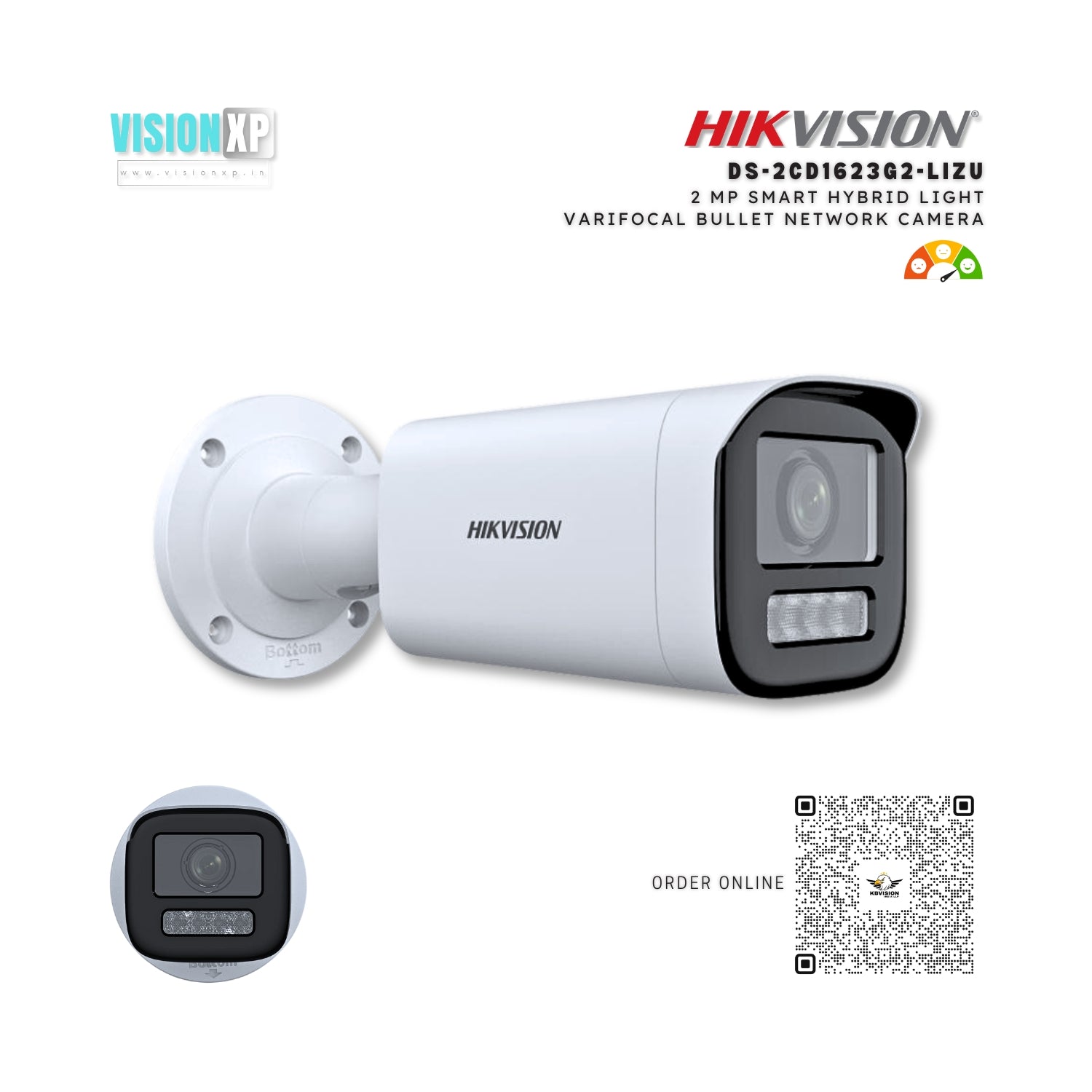 Hikvision DS-2CD1623G2-LIZU 2MP Hybrid Varifocal Bullet Network Camera