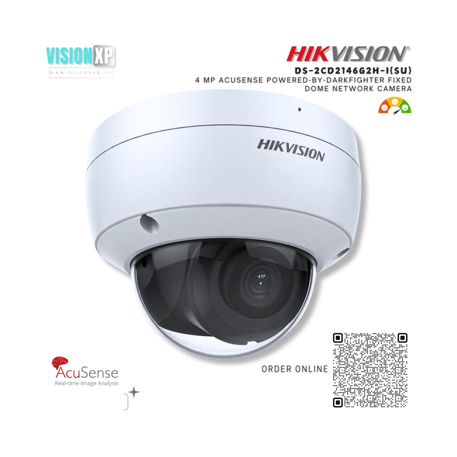 Hikvision DS-2CD2146G2H-I(SU) 4 MP AcuSense Powered-by-DarkFighter Fixed Dome Network Camera