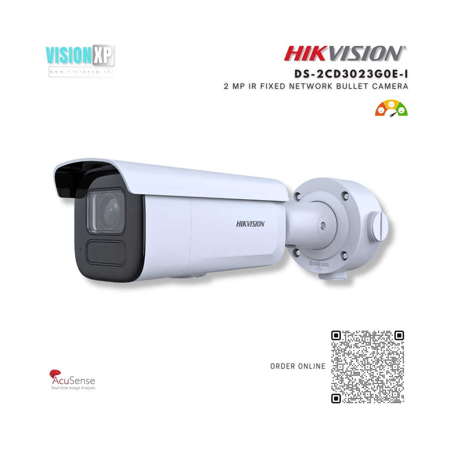 Hikvision DS-2CD3646G2T-IZS 4 MP AcuSense IR Varifocal Bullet Network Camera