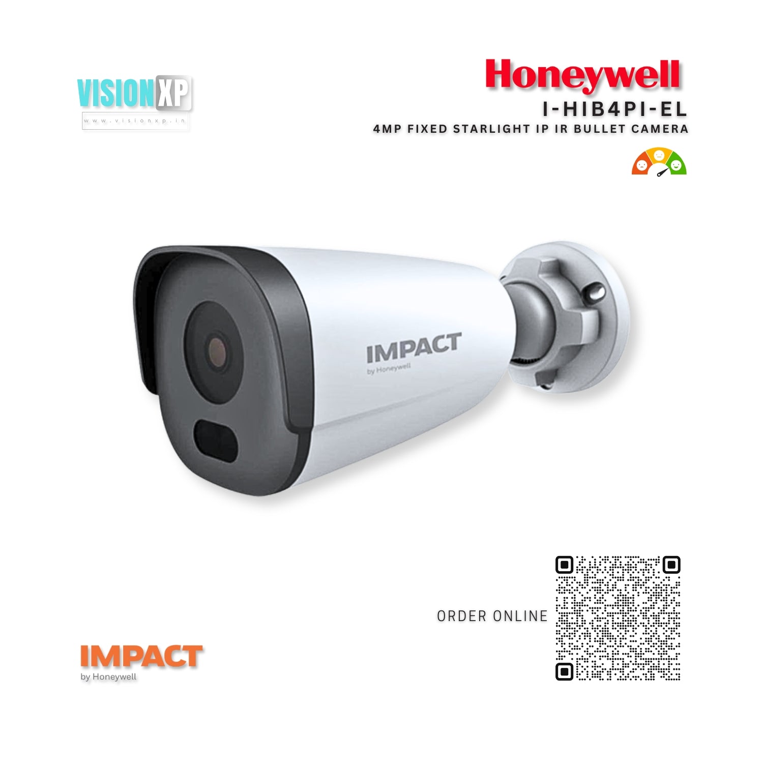 Honeywell Impact I-HIB4PI-EL 4MP Fixed Starlight IP IR Bullet Camera