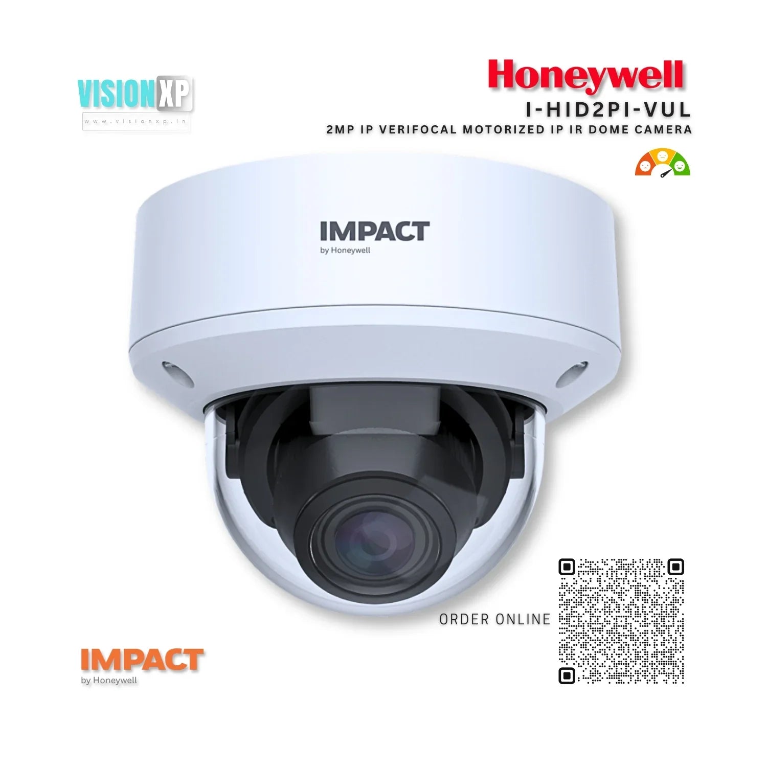 Camera Hid Window Honeywell Impact I-HID2PI-V 2MP Motorized Lens IP IR Vandal Dome Camer ...