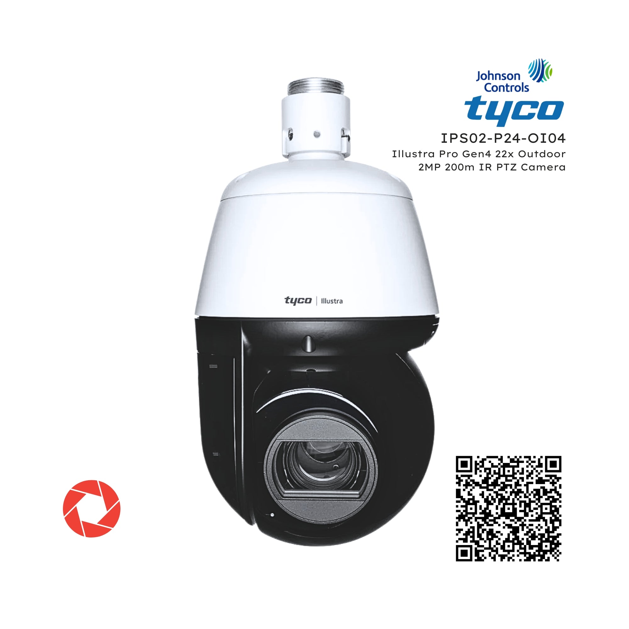 Tyco IPS02-P24-OI04 Illustra Pro Gen4 22x Outdoor 2MP 200m IR PTZ Camera