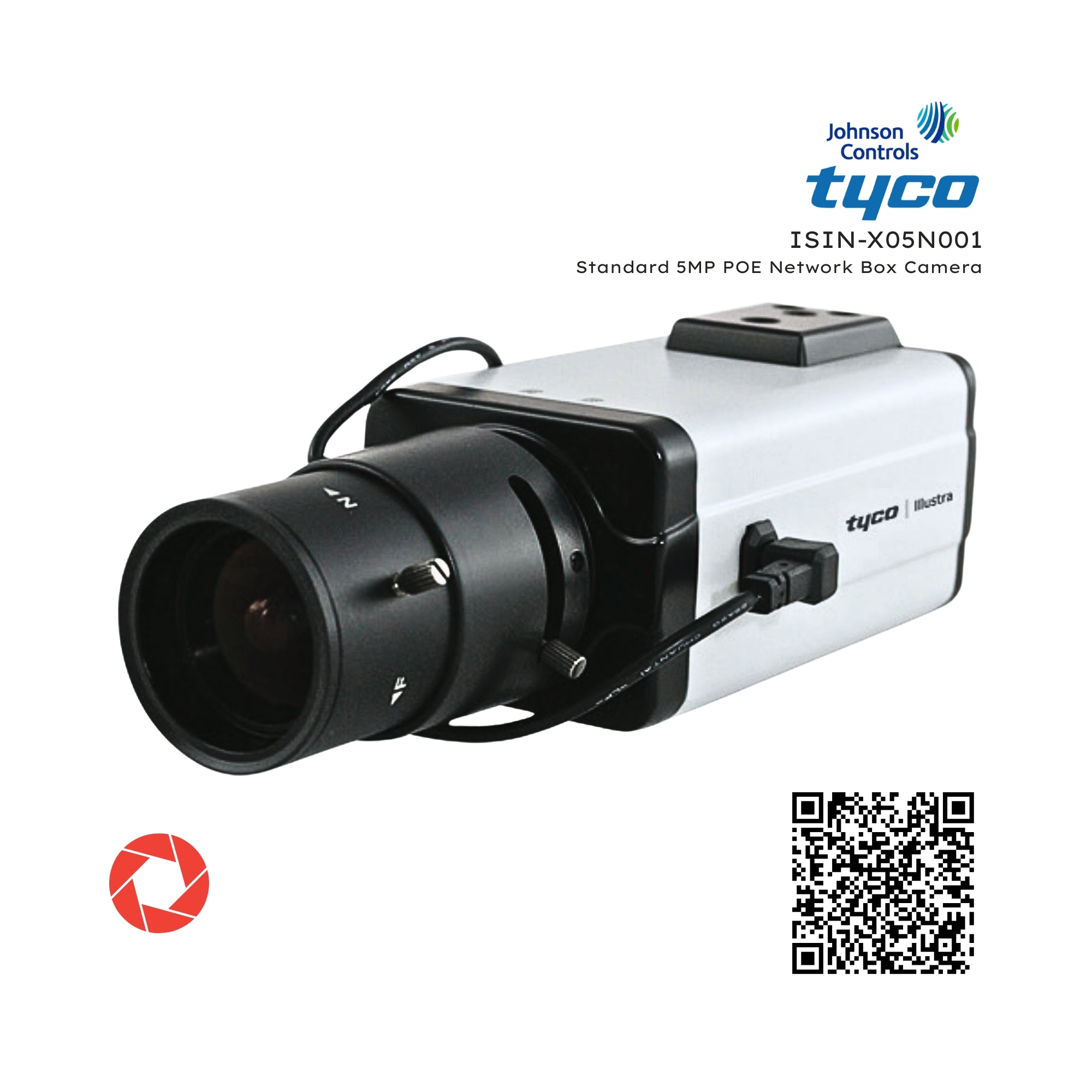 Tyco ISIN-X05N001 Standard 5MP POE Network Box Camera