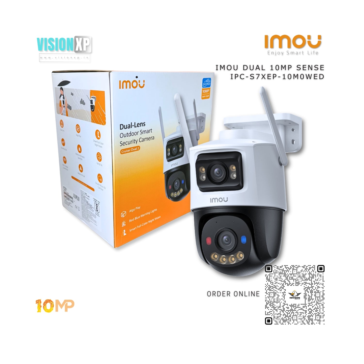 Imou Cruiser Dual 2 Dual Lens 10mp 5+5 Outdoor Full Colour PT Wi-Fi Camera