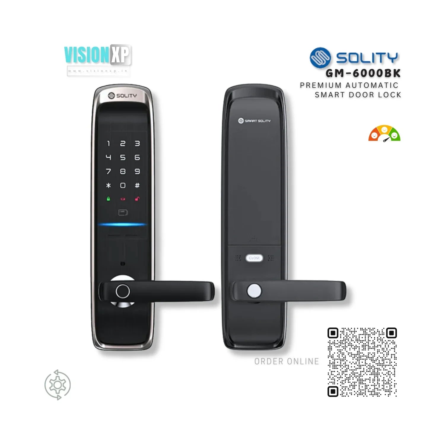 Solity Smart Lock Solity GM-6000BK Premium Mortise Smart Door Lock