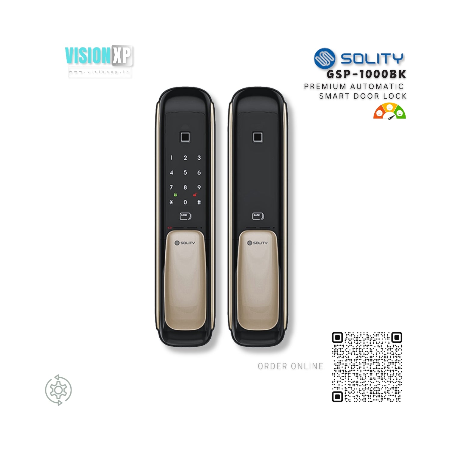 Solity GSP-1000BK Premium Push-Pull Smart Door Lock