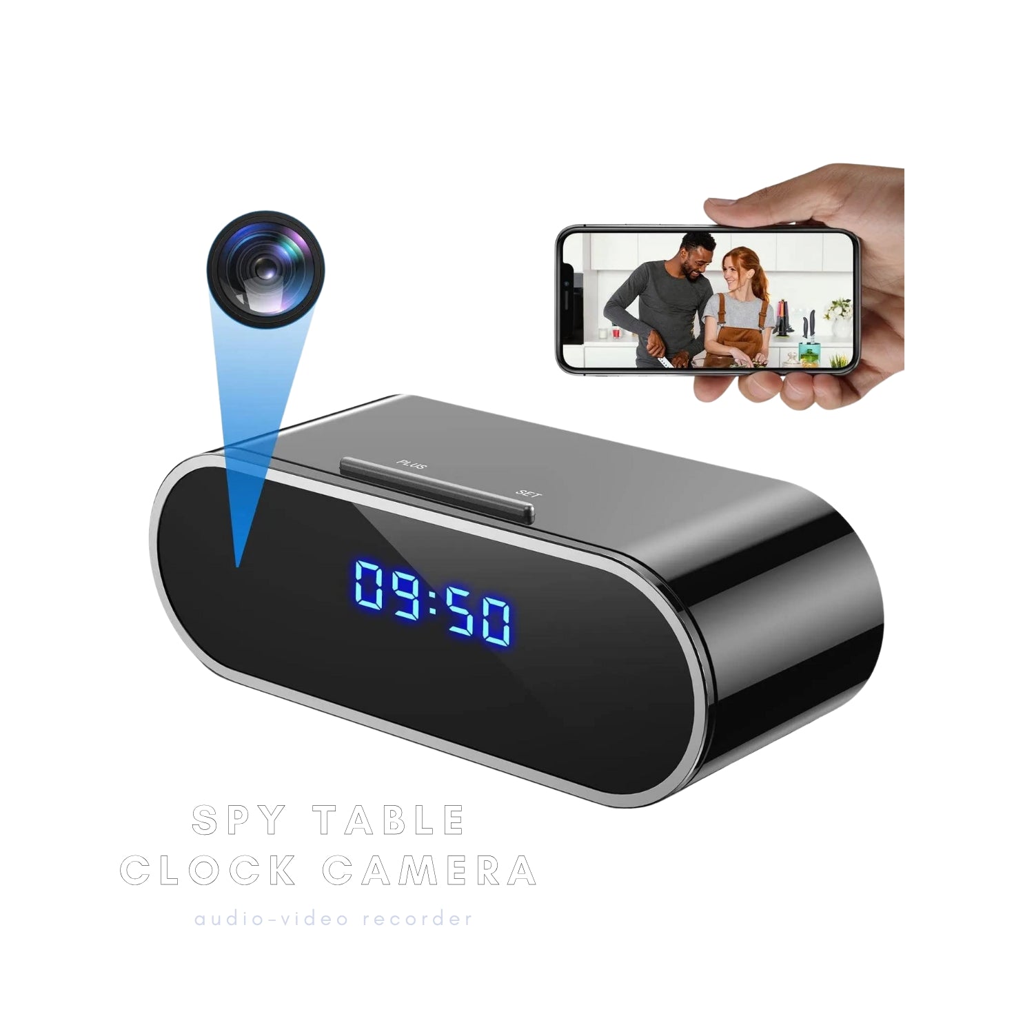 Spy Hidden Secret WiFi Audio Video Camera Recorder in Table Clock