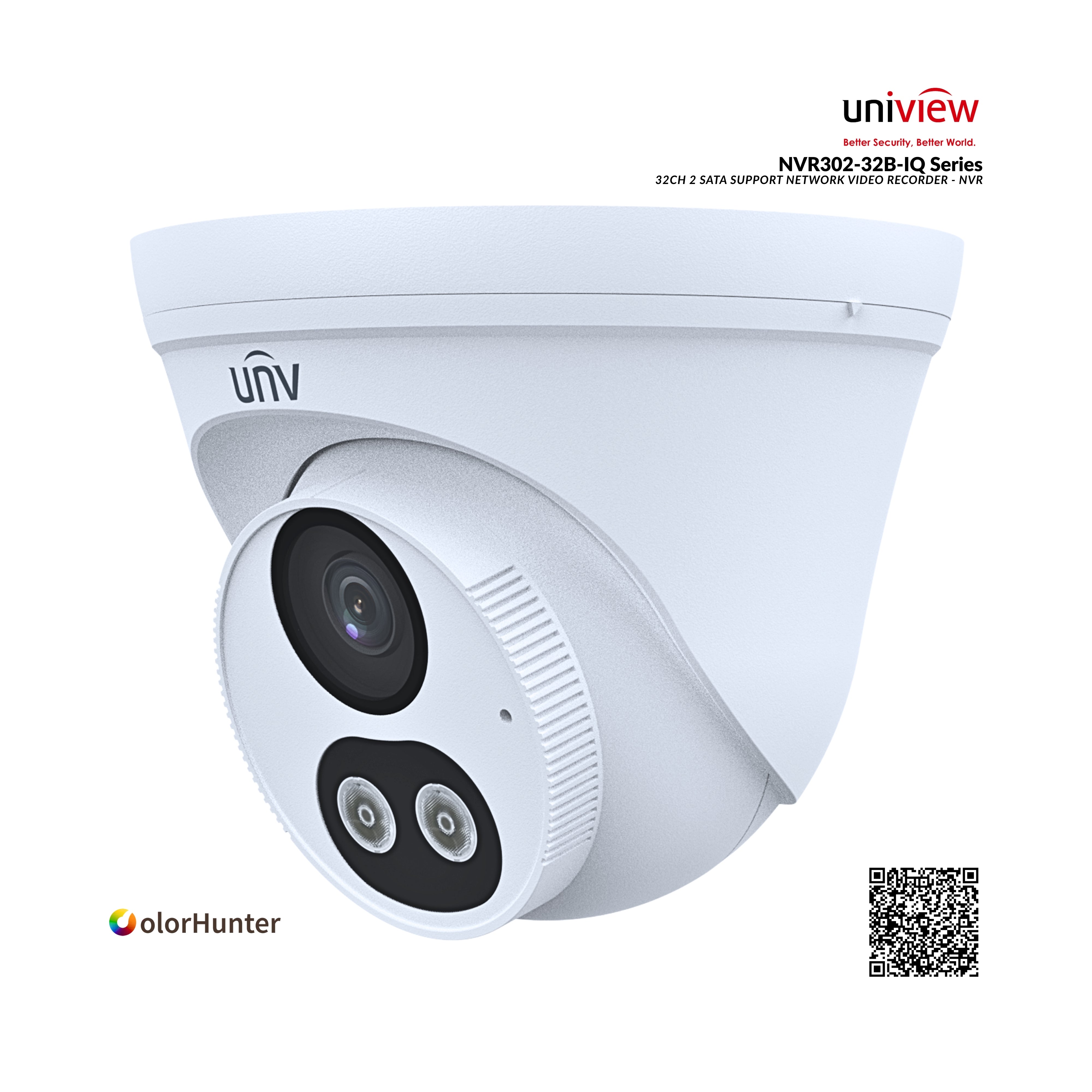 White security camera with Uniview branding on a white background