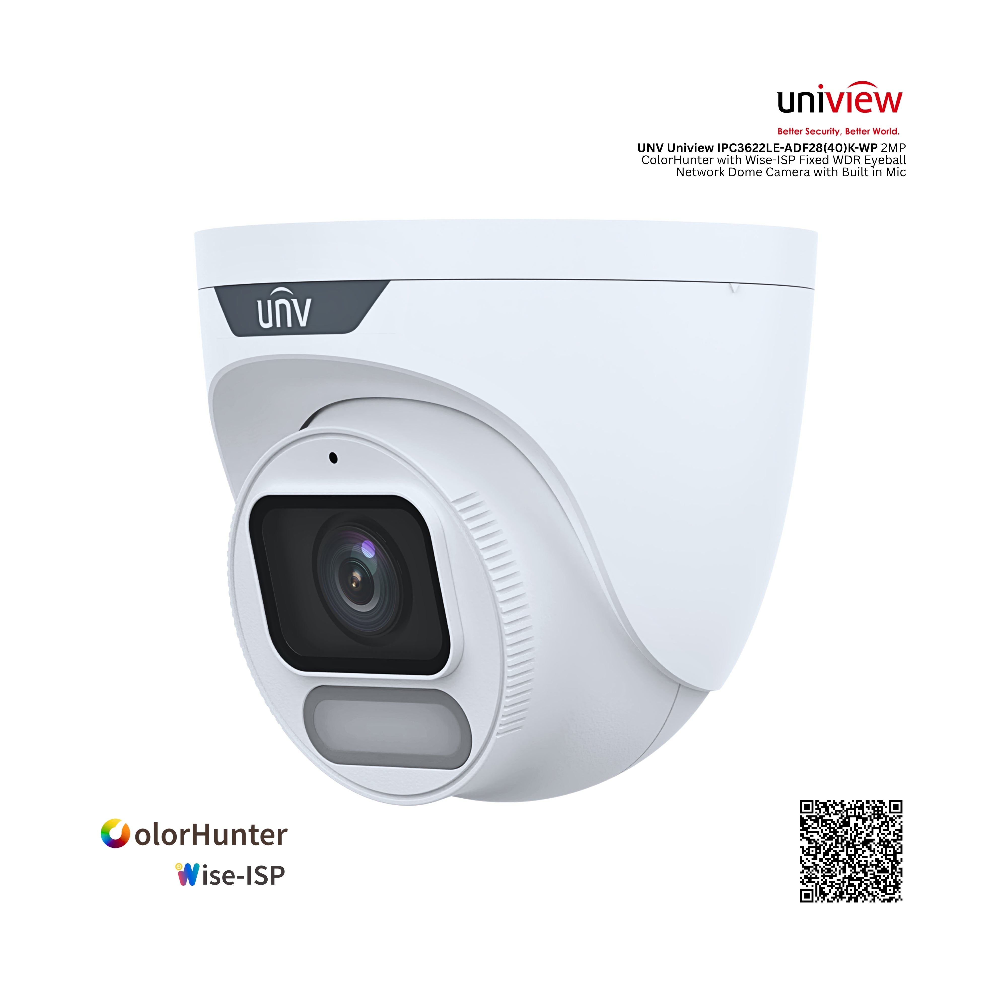 White security camera with Uniview branding on a white background