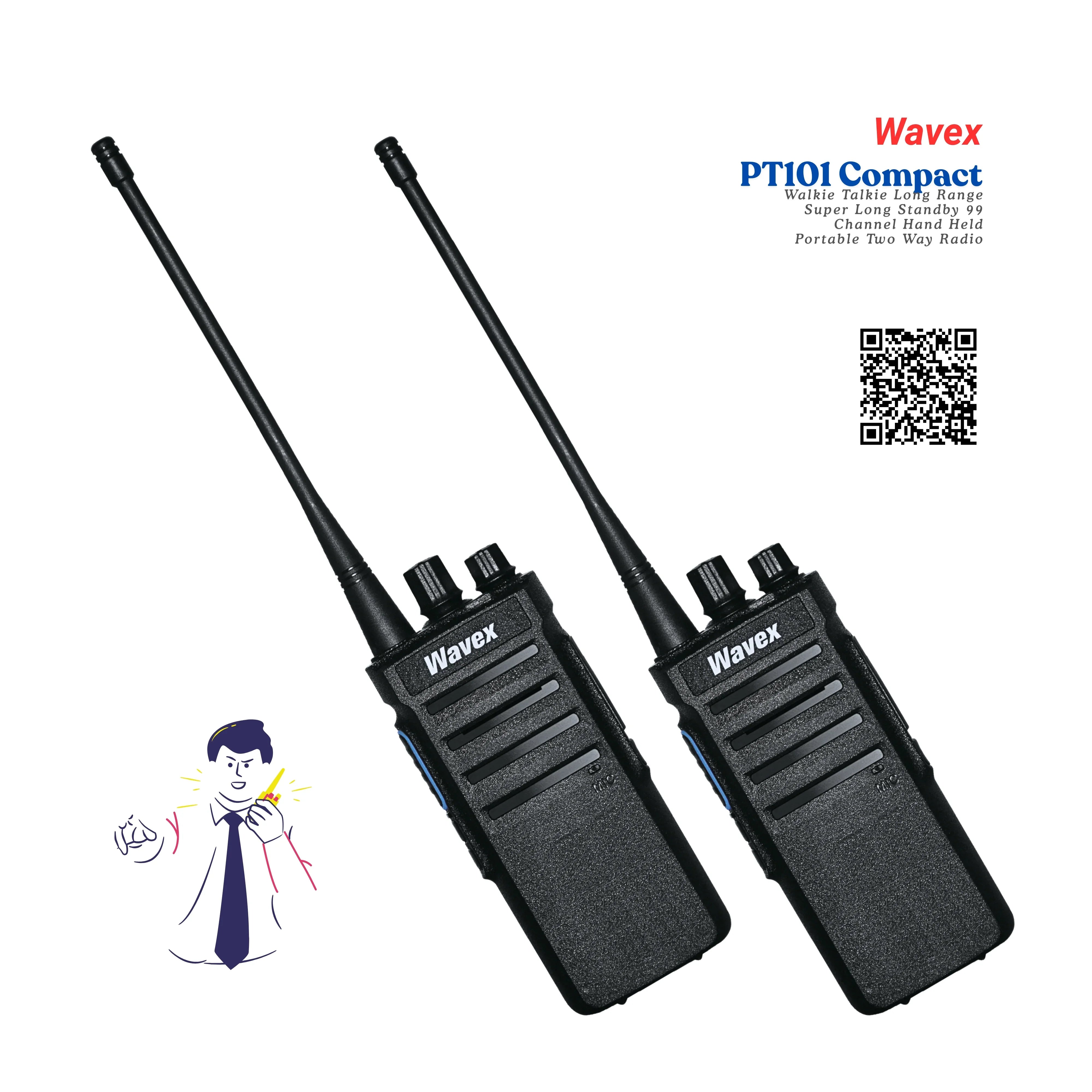 Wavex PT101 Portable Two Way Radio Walkie-Talkie