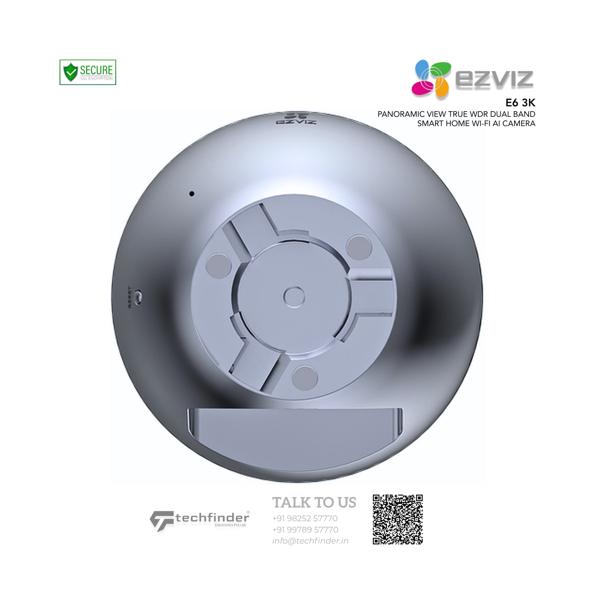 Ezviz E6 3K Two-Way Calling by Gesture Regognisation Panoramic View True WDR Support 2.4 & 5GHz Dual Band Smart Home Wi-Fi AI Camera