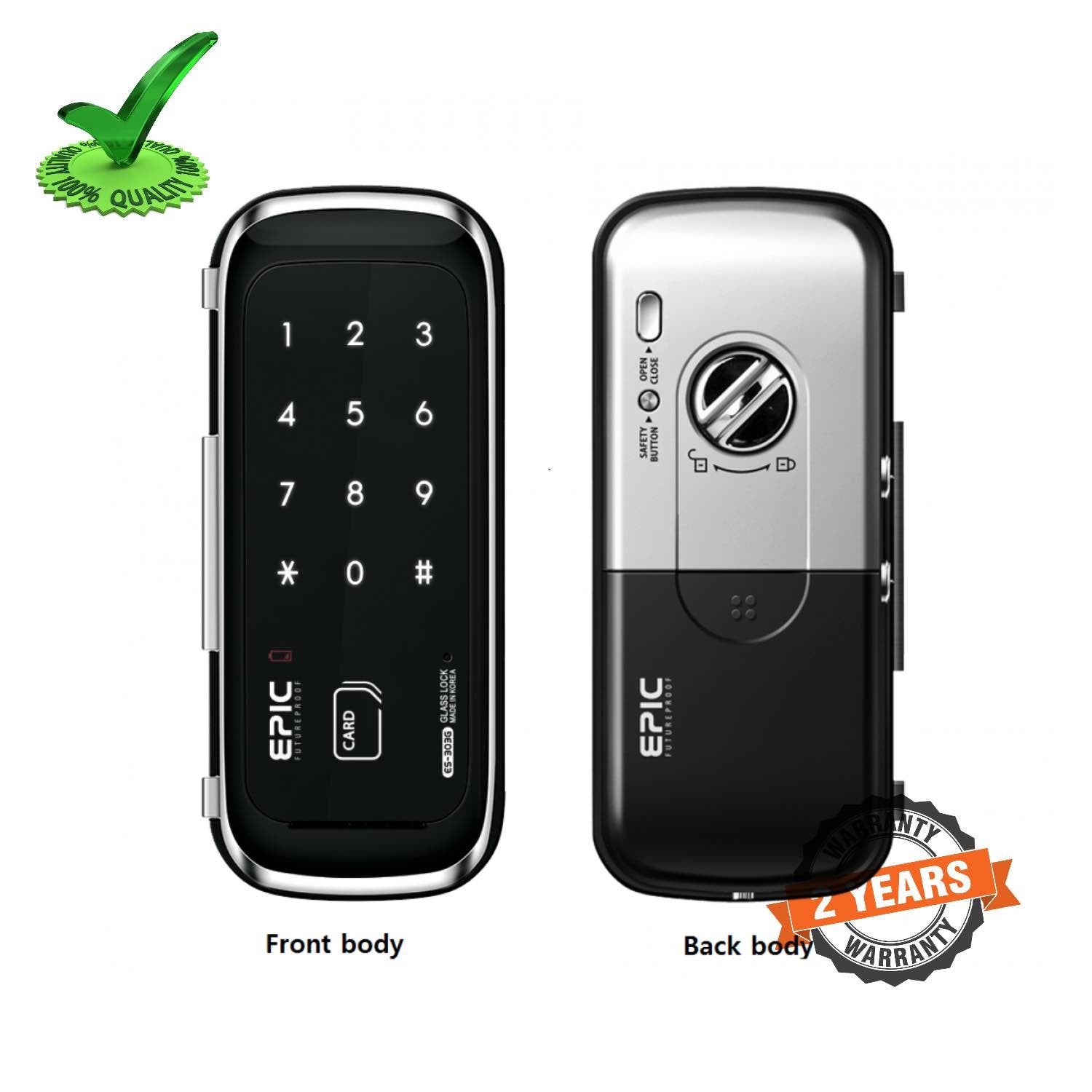 Epic ES-303G RF Card Glass Door Lock