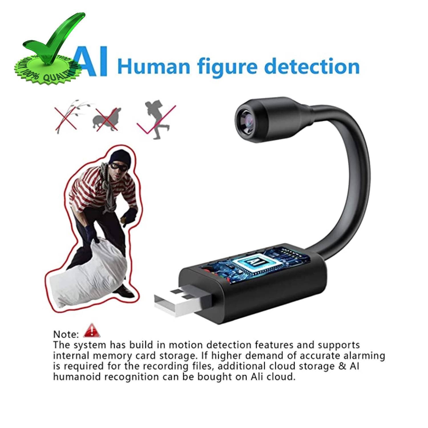Mini Hidden USB Universal Interface WiFi Wireless 4K Spy Camera