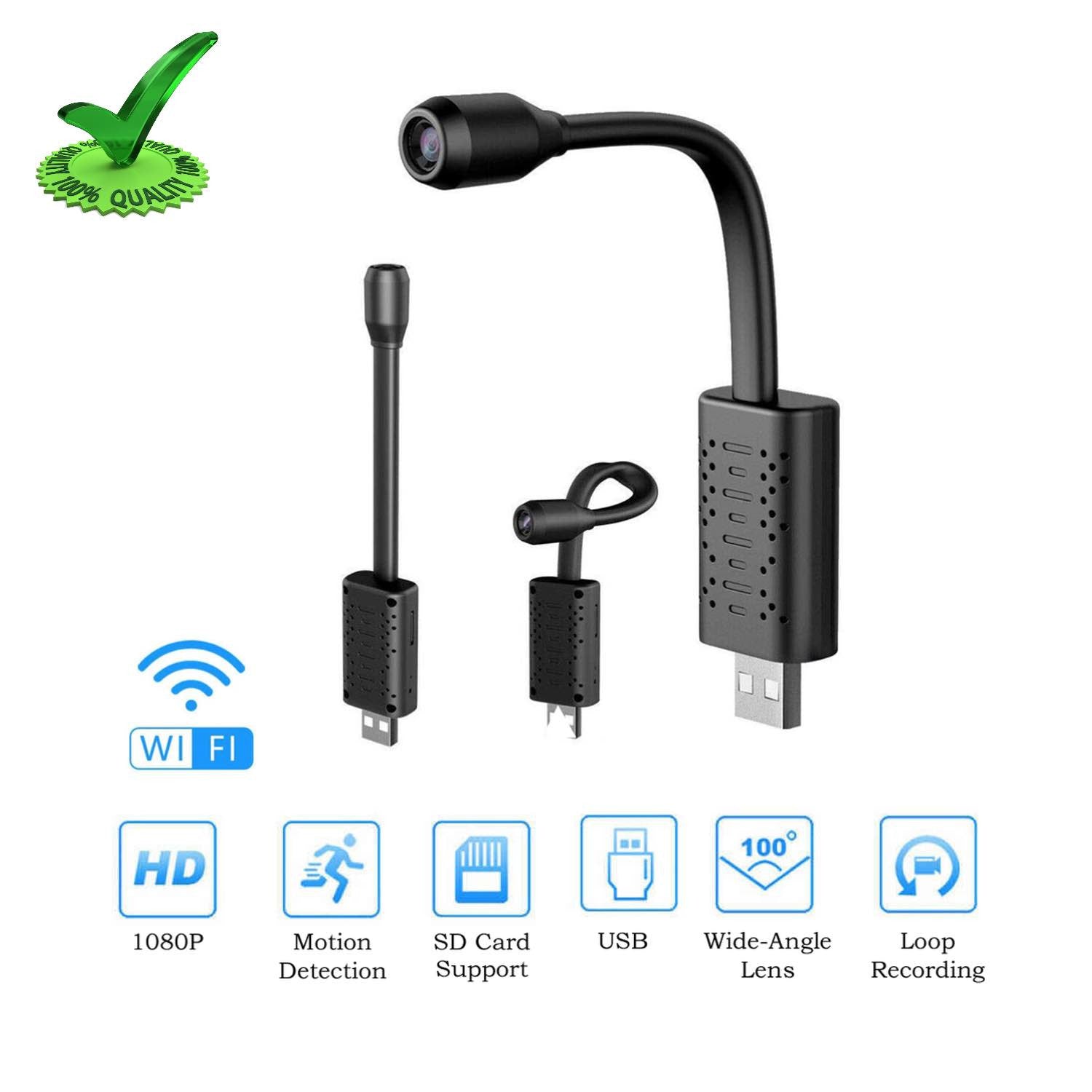 Mini Hidden USB Universal Interface WiFi Wireless 4K Spy Camera