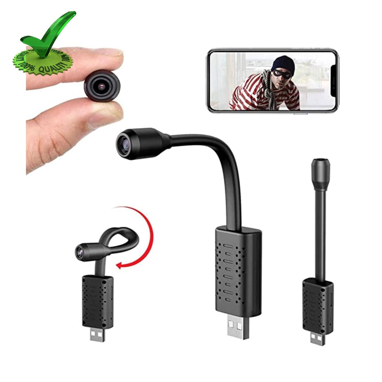 Mini Hidden USB Universal Interface WiFi Wireless 4K Spy Camera