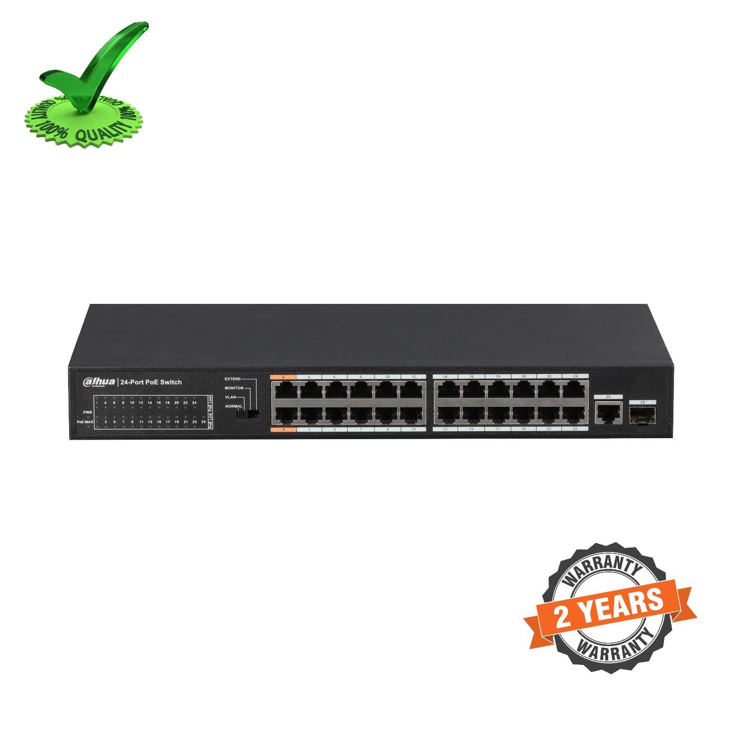 Dahua DH-PFS3125-24ET-190 24-Port FE PoE+ 1-Port Gigabit PoE Switch