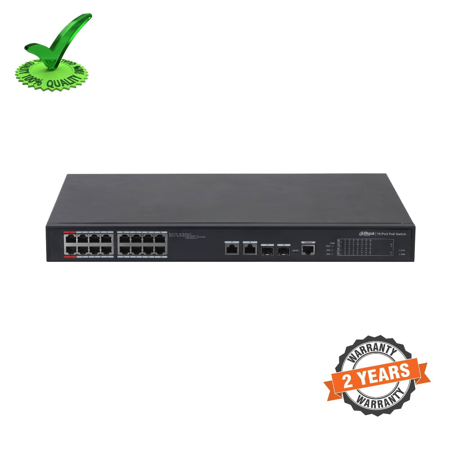 Dahua DH-PFS4218-16ET-190 16-port 100 Mbps + 2-port Gigabit PoE Switch