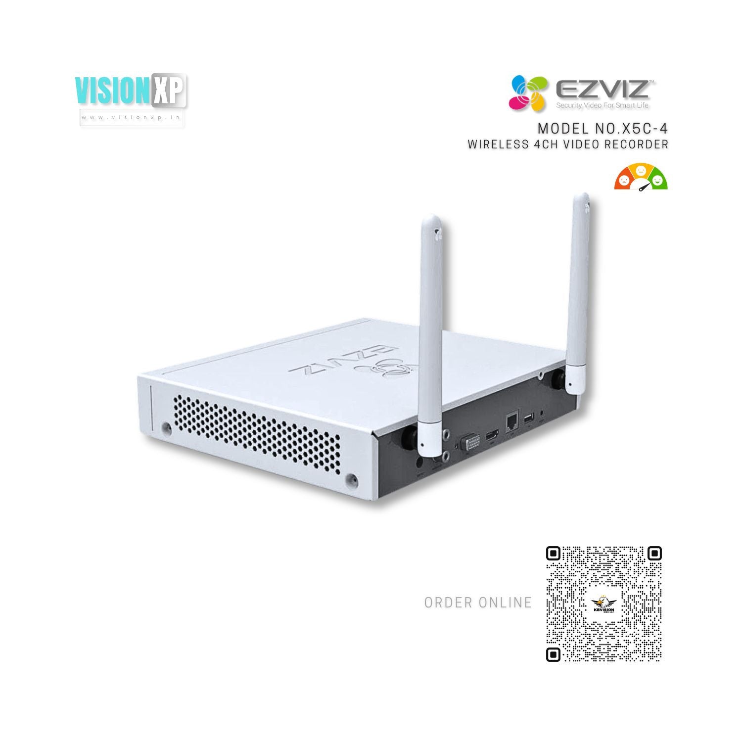 Ezviz X5C-4W Wireless 4Ch Network Video Recorder NVR for WiFi Camera