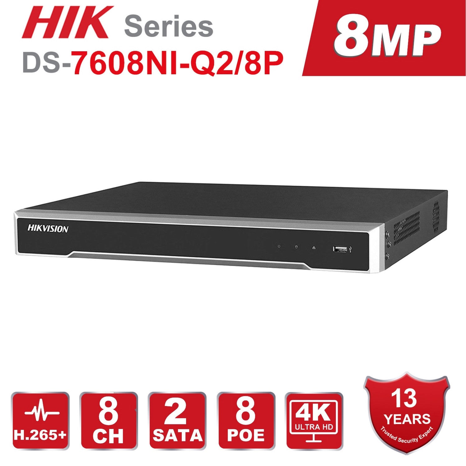 Hikvision DS-7608NI-Q2/8P 8ch POE 4k Nvr