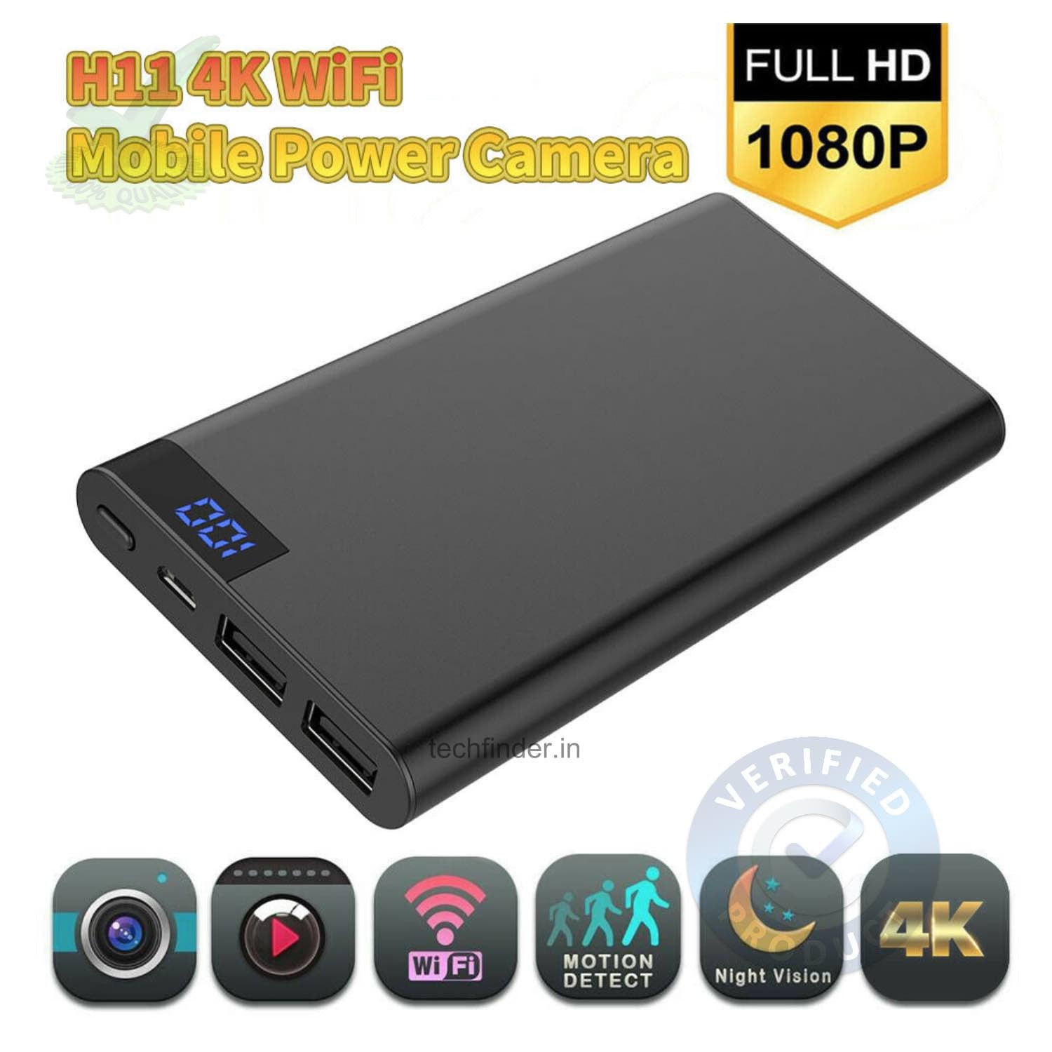 4k WiFi Spy Hidden Camera with Recorder in USB Power Bank