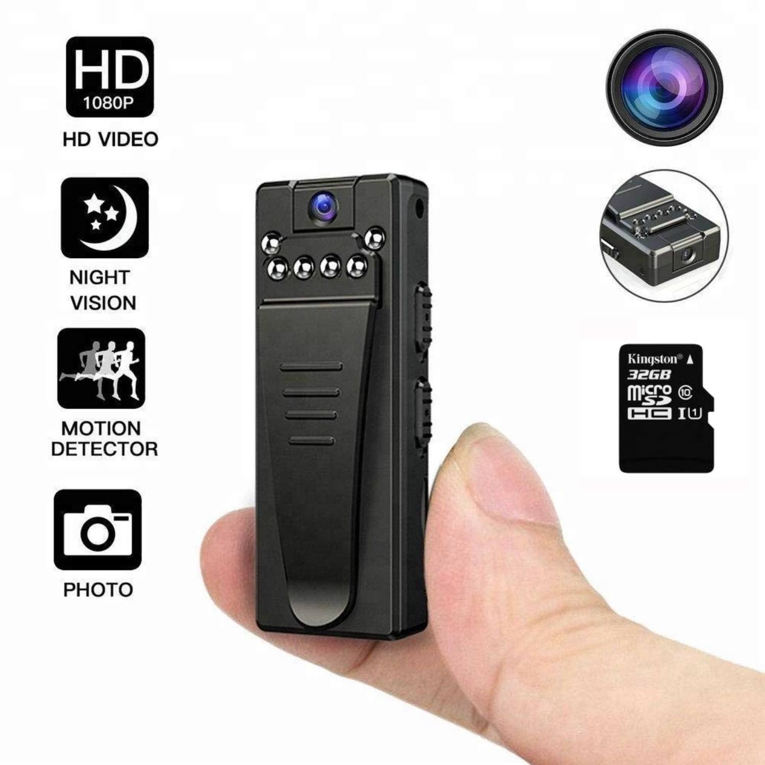 4K FHD High Resolution Wearable Mini Hidden Portable Spy Camera