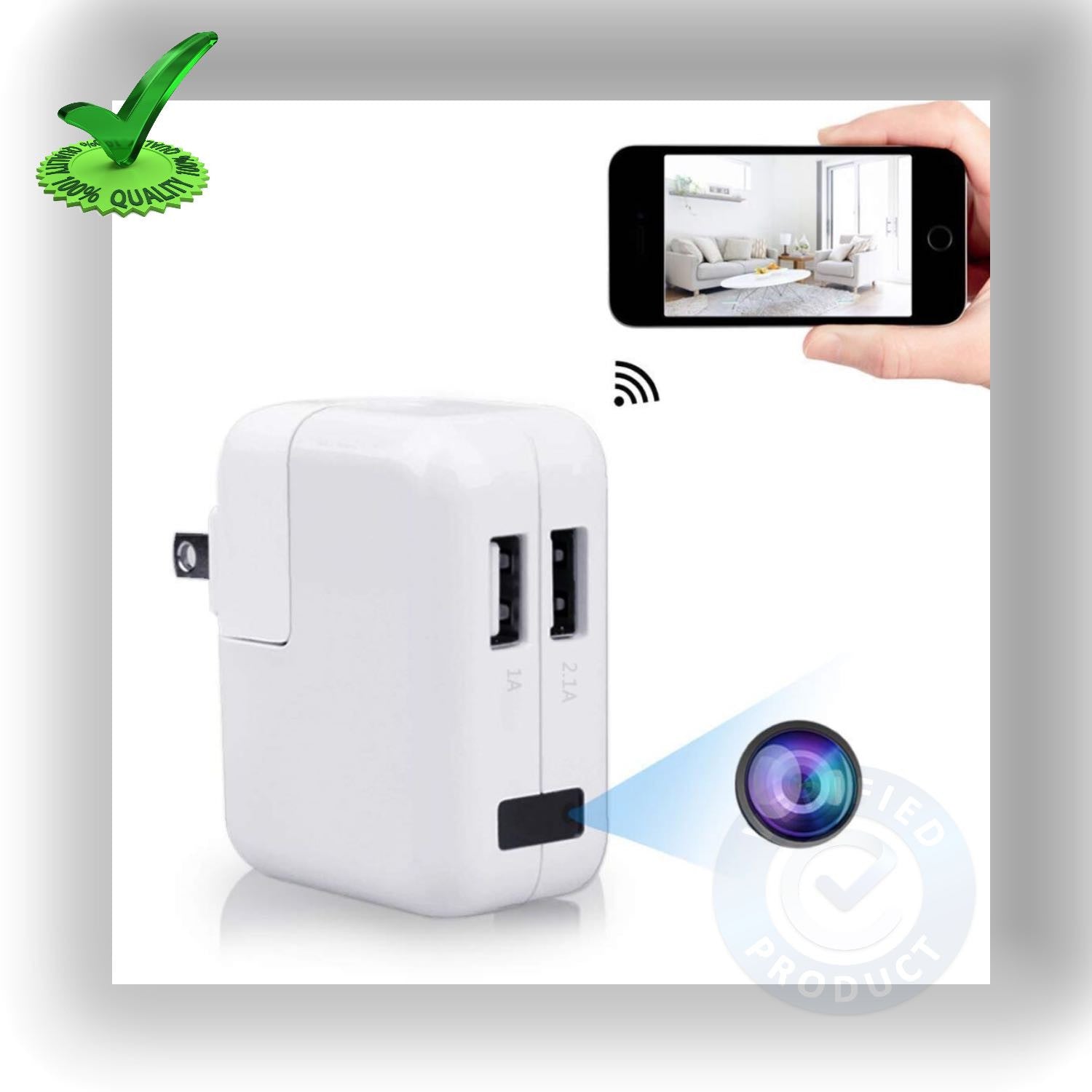 4k Wi-Fi Spy Hidden Camera with Recorder in Apple Usb Charger