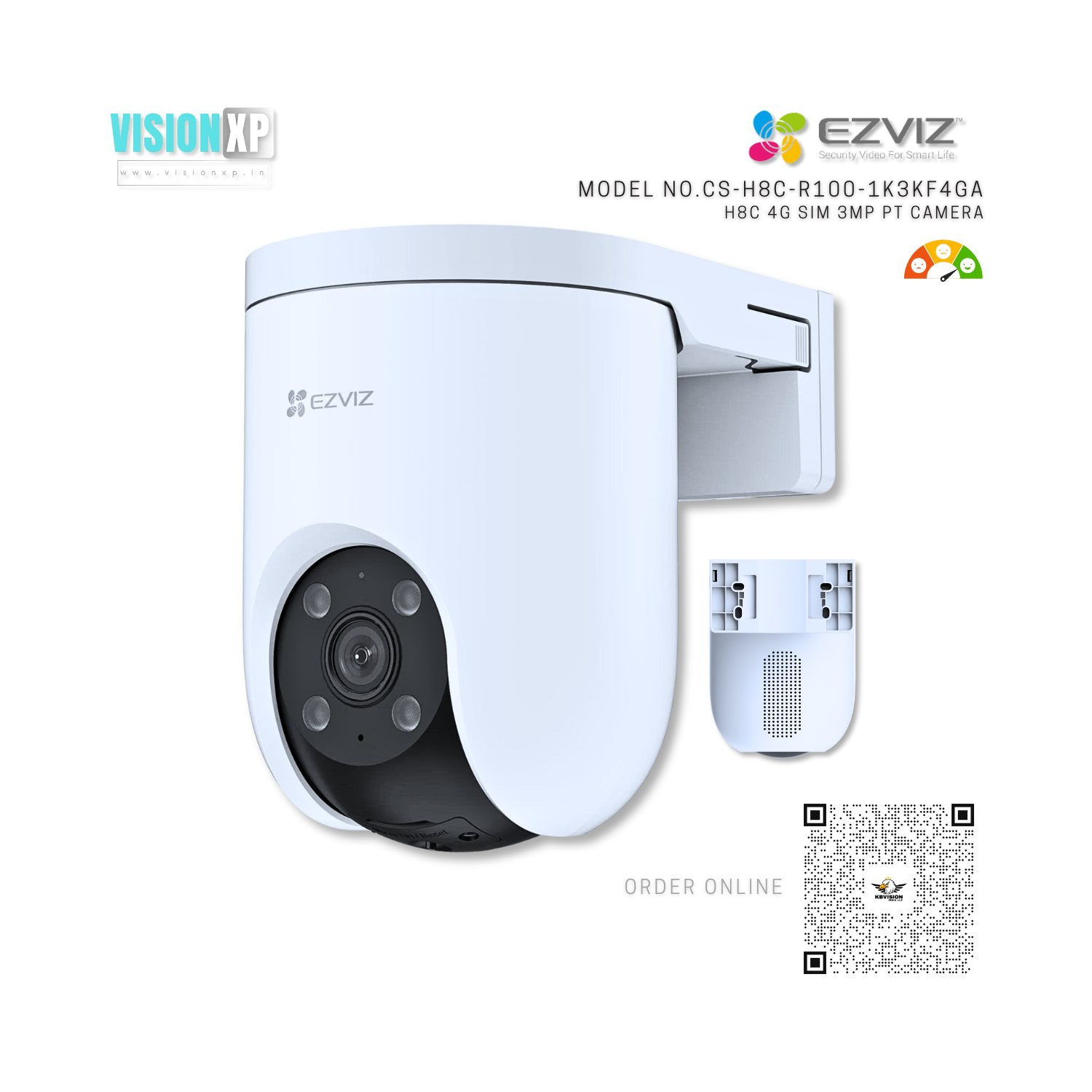 Ezviz H8c 4G 2k 3mp Pan & Tilt Smart Home Camera