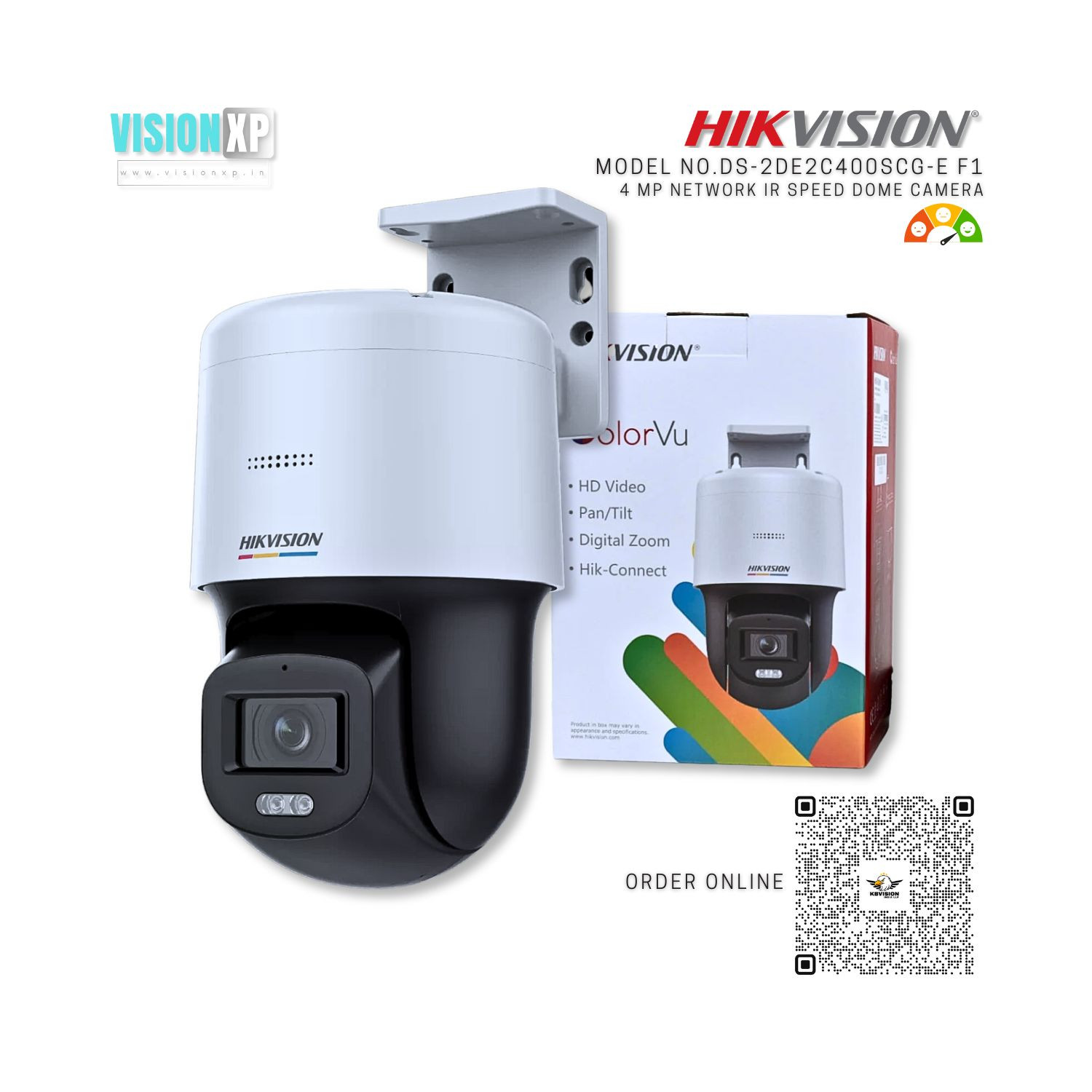 Hikvision DS-2DE2C400SCG-E 4MP ColorVu Network Speed Dome PTZ Camera