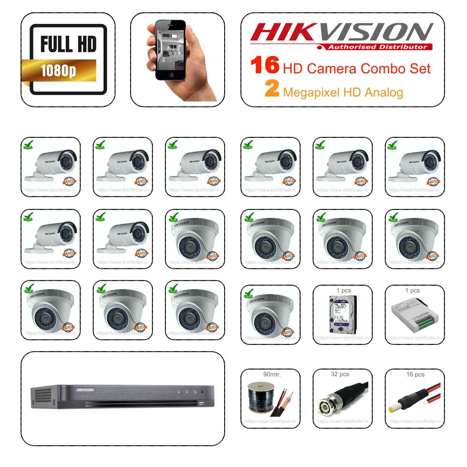 Hikvision 2mp HD 16 CCTV Camera Setup Combo Set