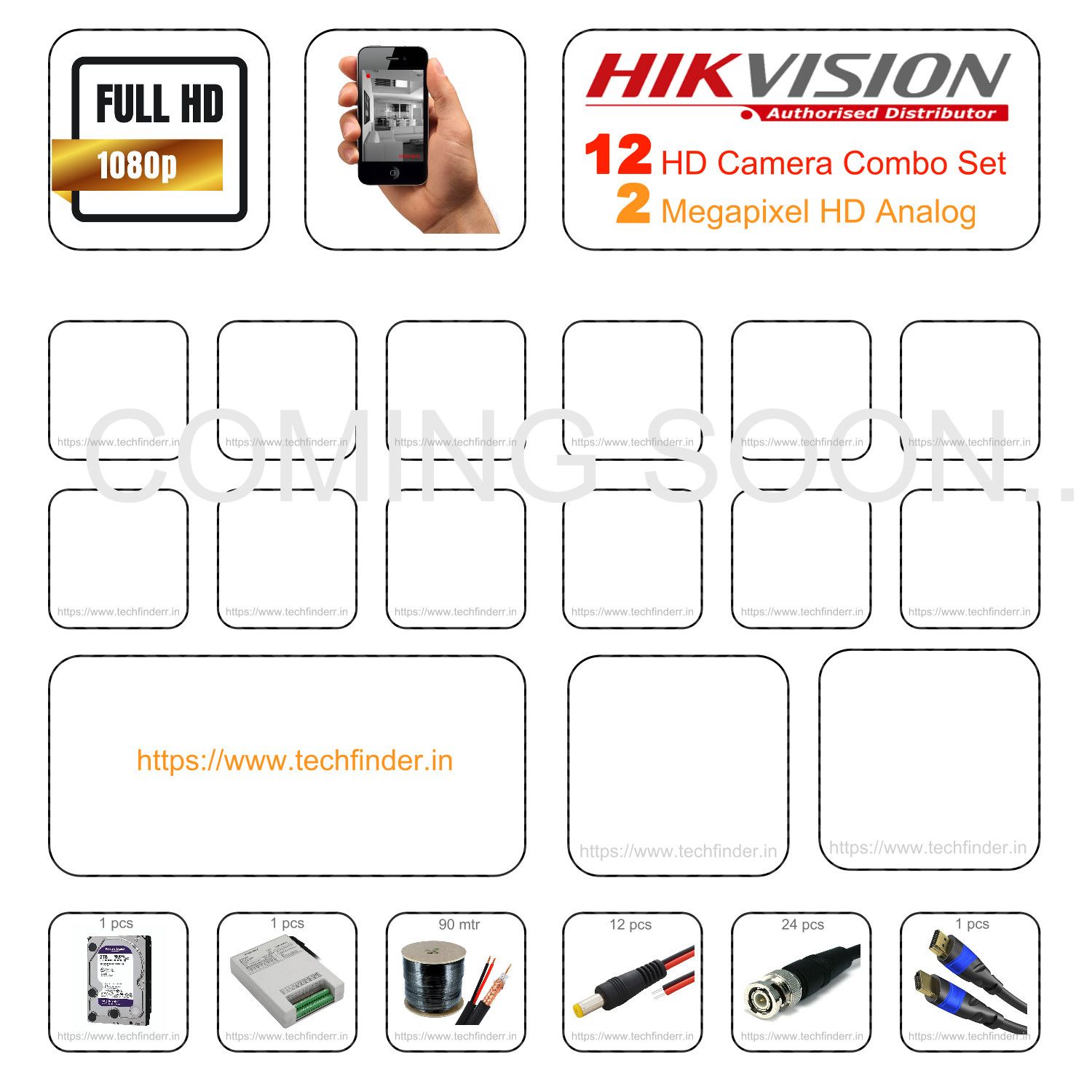 Hikvision HD 12 Camera Set Combo Kit